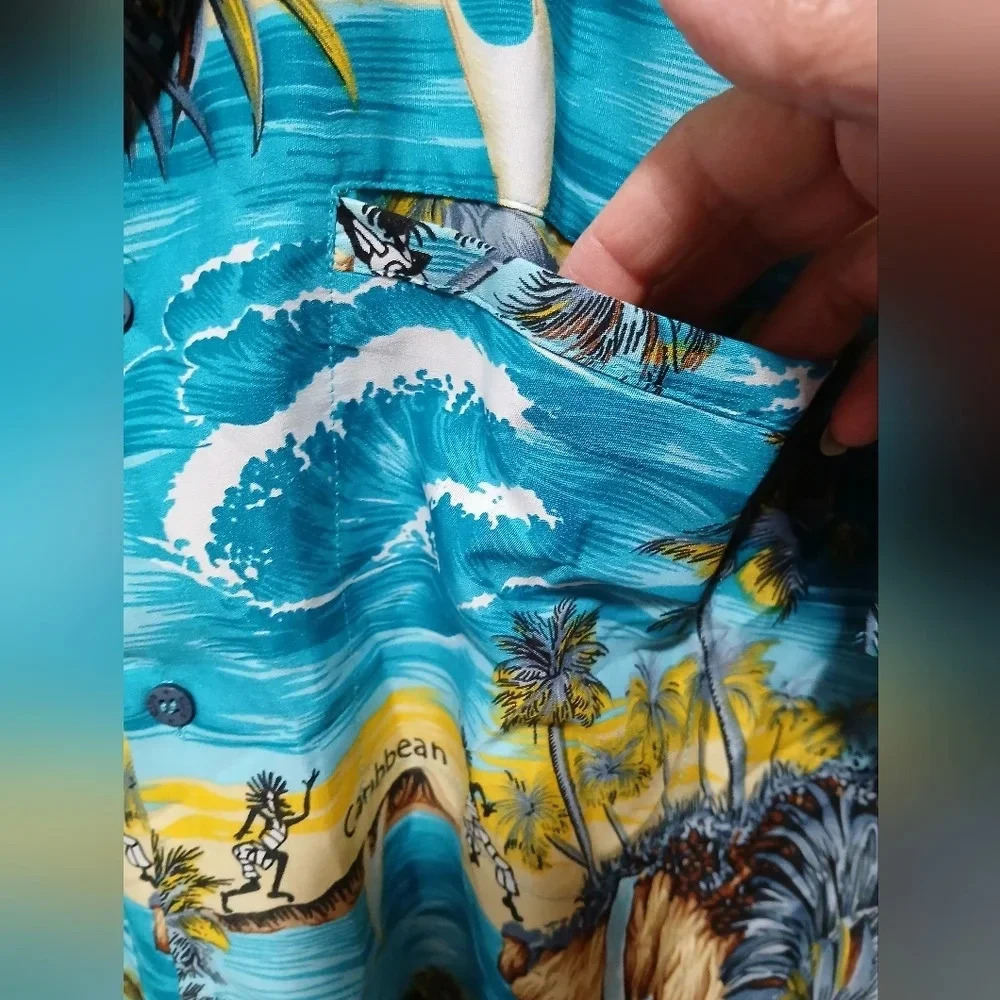 Men's XL Caribbean Short Sleeve Shirt Resortwear Tropical Vacation - Picture 2 of 7